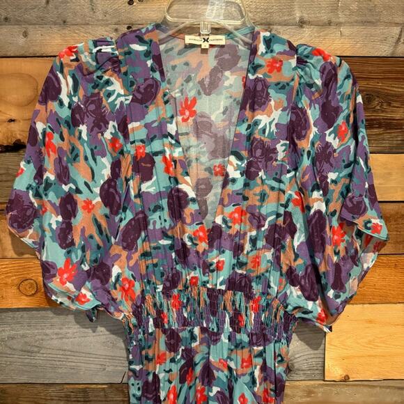 Nightcap Clothing Plum Rose Asymmetrical Skirt Kimono Maxi Dress Size M Coquette - Picture 4 of 15